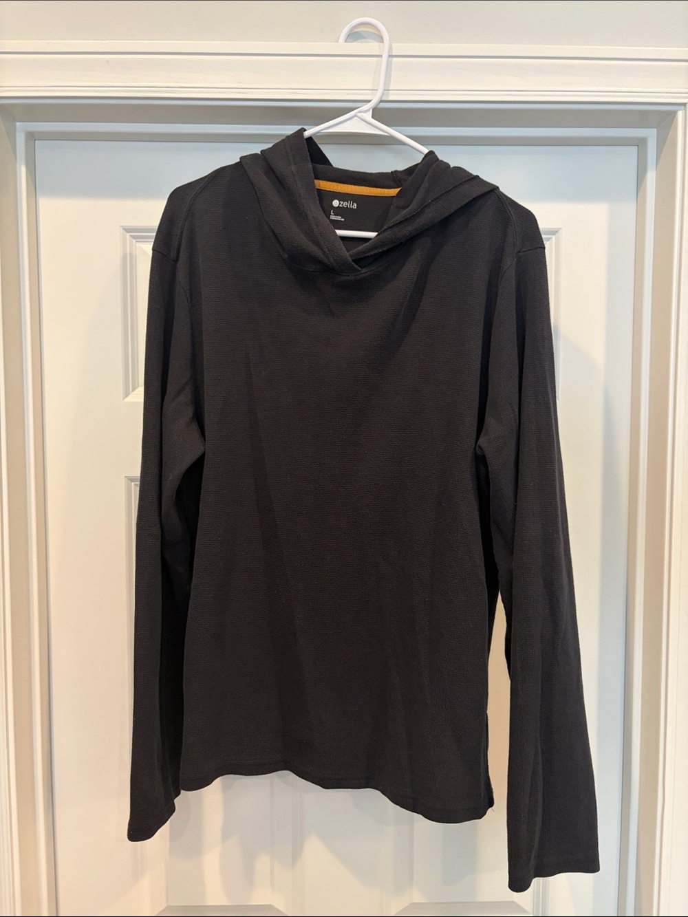 Men’s Black Zella Waffle Knit Pullover Hoodie